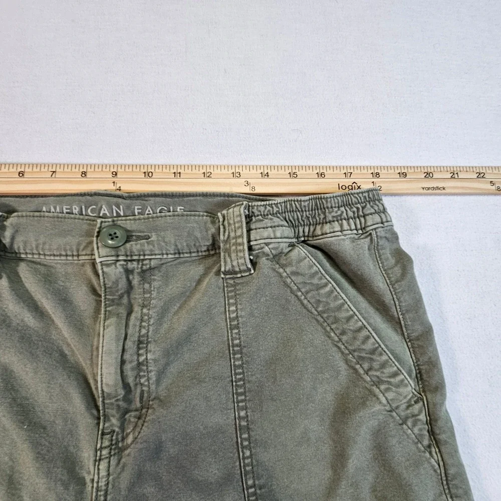 American Eagle‎ Stretch Cargo Pants Olive Green Straight Leg Utility Mens 16 Reg